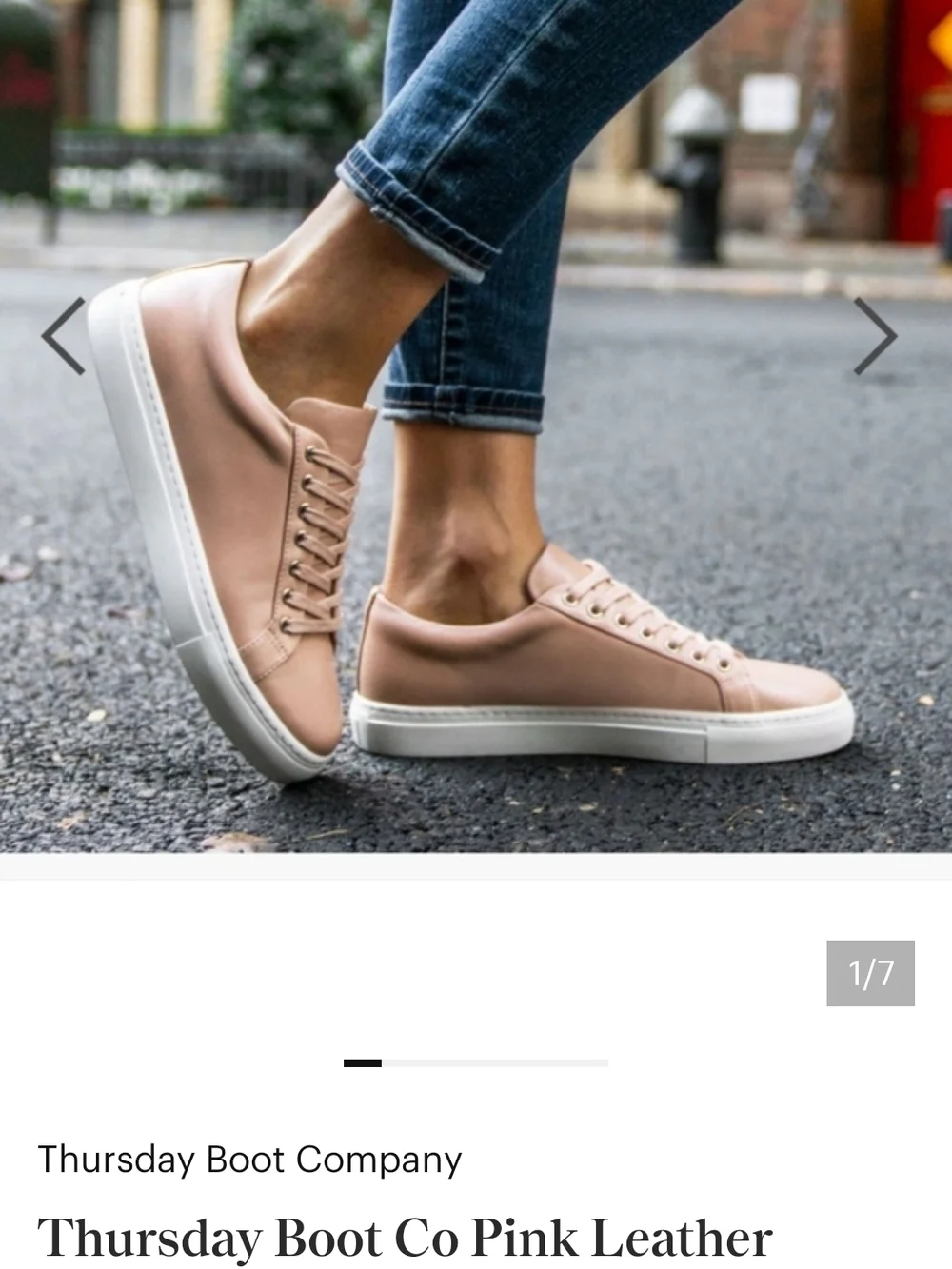 Thursday Boot Blush Pink Leather Sneakers Womens 6.5 Low Top Lace-Up Minimalist - Picture 6 of 6